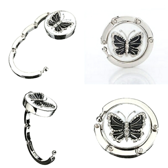 Fome Accessories - Butterfly Round Folding Purse/Handbag Alloy Hook Table Hanger